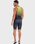ALÉ Cycling skinsuit - TRIATHLON  STARS LONG TRI - black/yellow