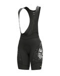 ALÉ Cycling bib shorts - PRR SKULL LADY - black