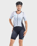ALÉ Cycling skinsuit - TRIATHLON  MAUI LONG TRI LADY SS - white