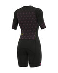 ALÉ Cycling skinsuit - TRIATHLON  MAUI LONG TRI LADY SS - black/pink