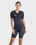 ALÉ Cycling skinsuit - TRIATHLON  MAUI LONG TRI LADY SS - black/pink
