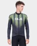 ALÉ Cycling winter long sleeve jersey - SOLID THORN - black/yellow
