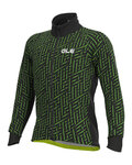ALÉ Cycling thermal jacket - PR-R GREEN BOLT - black/green