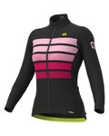 ALÉ Cycling winter long sleeve jersey - PR-R SOMBRA WOOL THERMO - black/pink