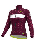 ALÉ Cycling winter long sleeve jersey - PR-R STARS - bordeaux/pink
