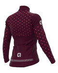 ALÉ Cycling winter long sleeve jersey - PR-R STARS - bordeaux/pink