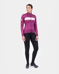 ALÉ Cycling winter long sleeve jersey - PR-R STARS - bordeaux/pink