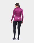 ALÉ Cycling winter long sleeve jersey - PR-R STARS - bordeaux/pink