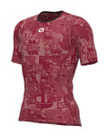 ALÉ Cycling short sleeve t-shirt - INTIMO BREAK - bordeaux