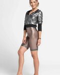 ATHLEEYA leggins - COFFEE BIKER SHINE - beige