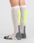 SPORTFUL Cycling knee-socks - APEX LONG - white/yellow