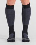 SPORTFUL Cycling knee-socks - WARM WOOL LONG - black/grey