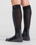 SPORTFUL Cycling knee-socks - WARM WOOL LONG - black/grey