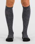 SPORTFUL Cycling knee-socks - EXTRA WARM WOOL LONG - black/grey