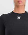 SPORTFUL Cycling long sleeve t-shirt - MERINO - black