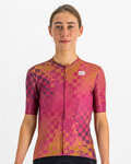 SPORTFUL Cycling short sleeve jersey - ROCKET - cyclamen/brown