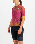 SPORTFUL Cycling short sleeve jersey - ROCKET - cyclamen/brown