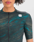 SPORTFUL Cycling short sleeve jersey - CLIFF SUPERGIARA - black/turquoise