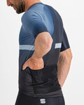 SPORTFUL Cycling short sleeve jersey - BOMBER - black/blue