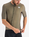 SPORTFUL Cycling short sleeve jersey - CHECKMATE - brown