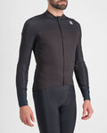 SPORTFUL Cycling winter long sleeve jersey - BODYFIT PRO - black/brown