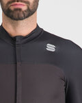 SPORTFUL Cycling winter long sleeve jersey - BODYFIT PRO - black/brown