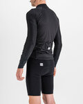 SPORTFUL Cycling winter long sleeve jersey - BODYFIT PRO - black/brown