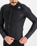 SPORTFUL Cycling winter long sleeve jersey - BODYFIT PRO - black/brown