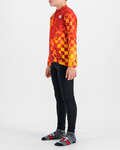 SPORTFUL Cycling winter long sleeve jersey - KID THERMAL - red/yellow