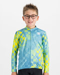 SPORTFUL Cycling winter long sleeve jersey - KID THERMAL - blue/yellow