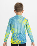 SPORTFUL Cycling winter long sleeve jersey - KID THERMAL - blue/yellow