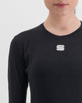 SPORTFUL Cycling long sleeve t-shirt - MERINO - black