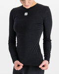 SPORTFUL Cycling long sleeve t-shirt - MERINO - black