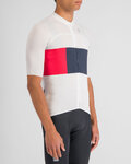 SPORTFUL Cycling short sleeve jersey - SNAP - white/blue/red