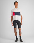 SPORTFUL Cycling short sleeve jersey - SNAP - white/blue/red