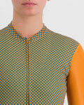 SPORTFUL Cycling short sleeve jersey - CHECKMATE - brown/yellow