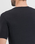 SPORTFUL Cycling short sleeve t-shirt - MERINO LAYER - black