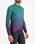 SPORTFUL Cycling winter long sleeve jersey - ROCKET THERMAL - green/purple
