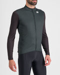 SPORTFUL Cycling winter long sleeve jersey - CHECKMATE THERMAL - black/green