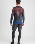 SPORTFUL Cycling long sleeve t-shirt - FLOW GIARA - bordeaux/blue