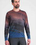 SPORTFUL Cycling long sleeve t-shirt - FLOW GIARA - bordeaux/blue