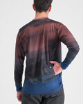 SPORTFUL Cycling long sleeve t-shirt - FLOW GIARA - bordeaux/blue