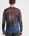 SPORTFUL Cycling long sleeve t-shirt - FLOW GIARA - bordeaux/blue