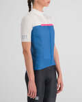 SPORTFUL Cycling short sleeve jersey - PISTA - white/blue