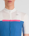 SPORTFUL Cycling short sleeve jersey - PISTA - white/blue