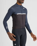 SPORTFUL Cycling winter long sleeve jersey - PISTA THERMAL - black/blue