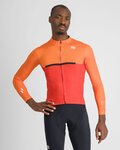 SPORTFUL Cycling winter long sleeve jersey - PISTA THERMAL - red/orange