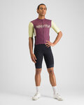 SPORTFUL Cycling short sleeve jersey - SUPERGIARA LOGO - bordeaux/yellow