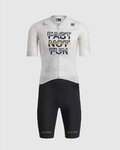 SPORTFUL Cycling skinsuit - FAST NOT FUN - white/black