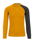 KARPOS Cycling long sleeve t-shirt - DINAMICO MERINO 130 - yellow/black